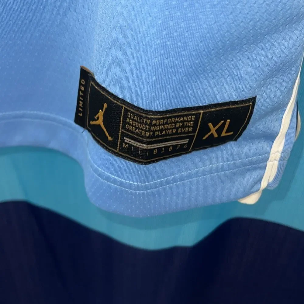 Jordan UNC Tar Heel jersey blue white